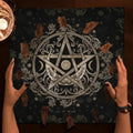 🌙 Starry Constellations Tarot Tablecloth – Elegant Moon & Starry Sky Altar Cloth for Tarot, Astrology, and Witchcraft 50x50cm