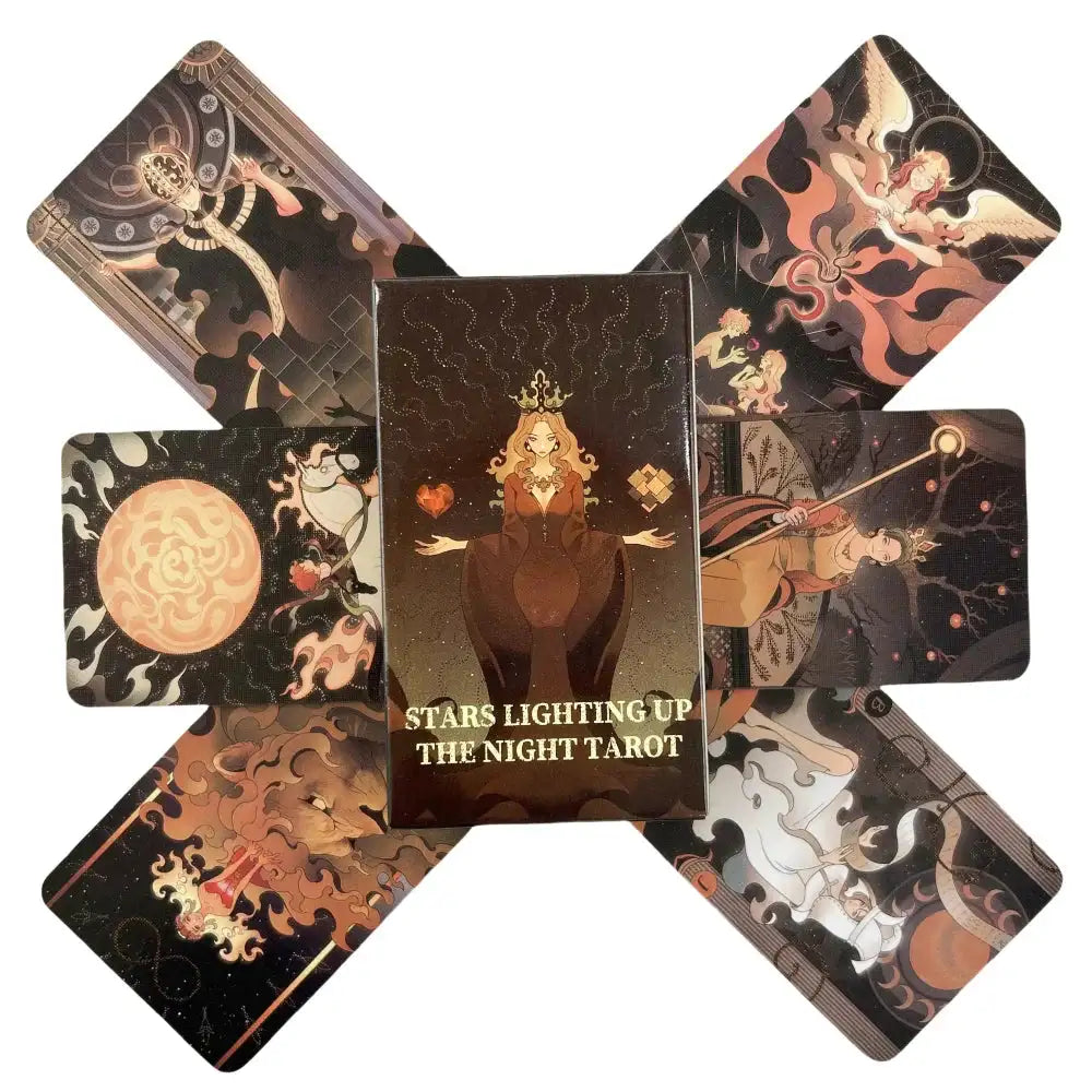 Stars Lighting Up the Night Tarot – 80-Card Deck with Guidebook, English Visions Divination Edition for Board & Party Games