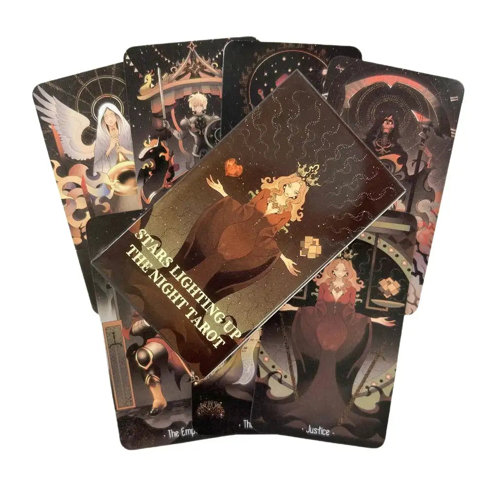 Stars Lighting Up the Night Tarot – 80-Card Deck with Guidebook, English Visions Divination Edition for Board & Party Games