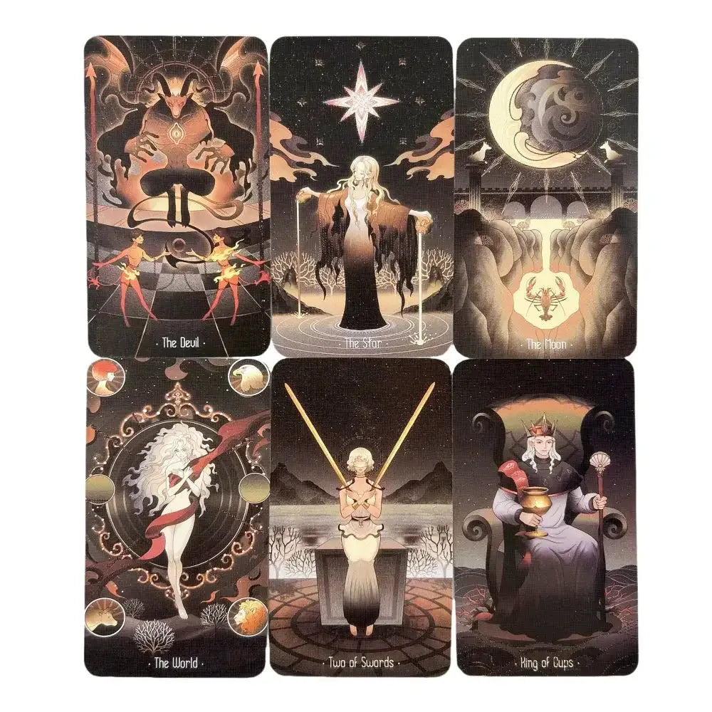 Stars Lighting Up the Night Tarot – 80-Card Deck with Guidebook, English Visions Divination Edition for Board & Party Games