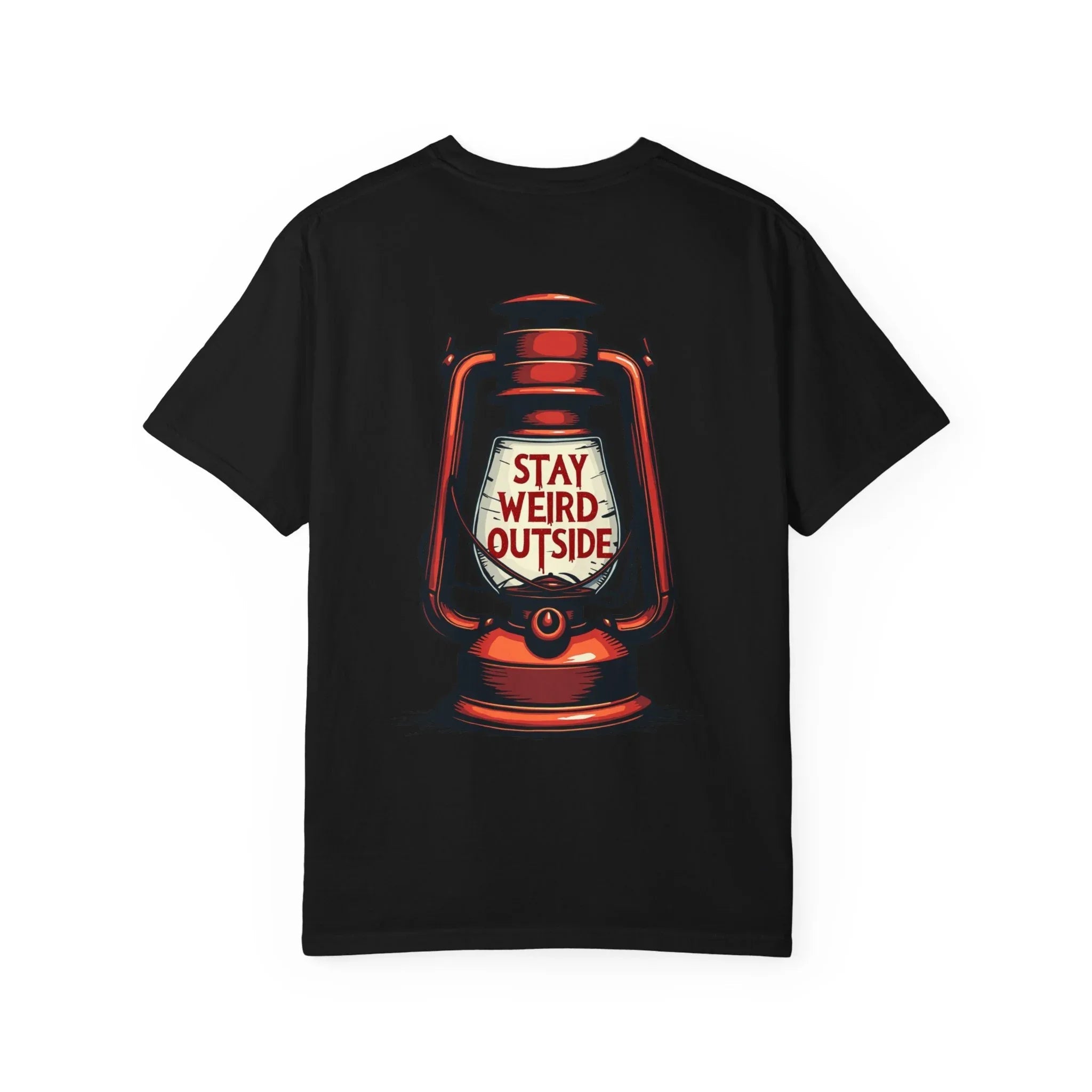 Stay Weird Outside Shirt, Vintage Lantern Tee, Kerosene Lamp Graphic T-Shirt, Camping Hiking Cabin Gift, Rustic Outdoors Black