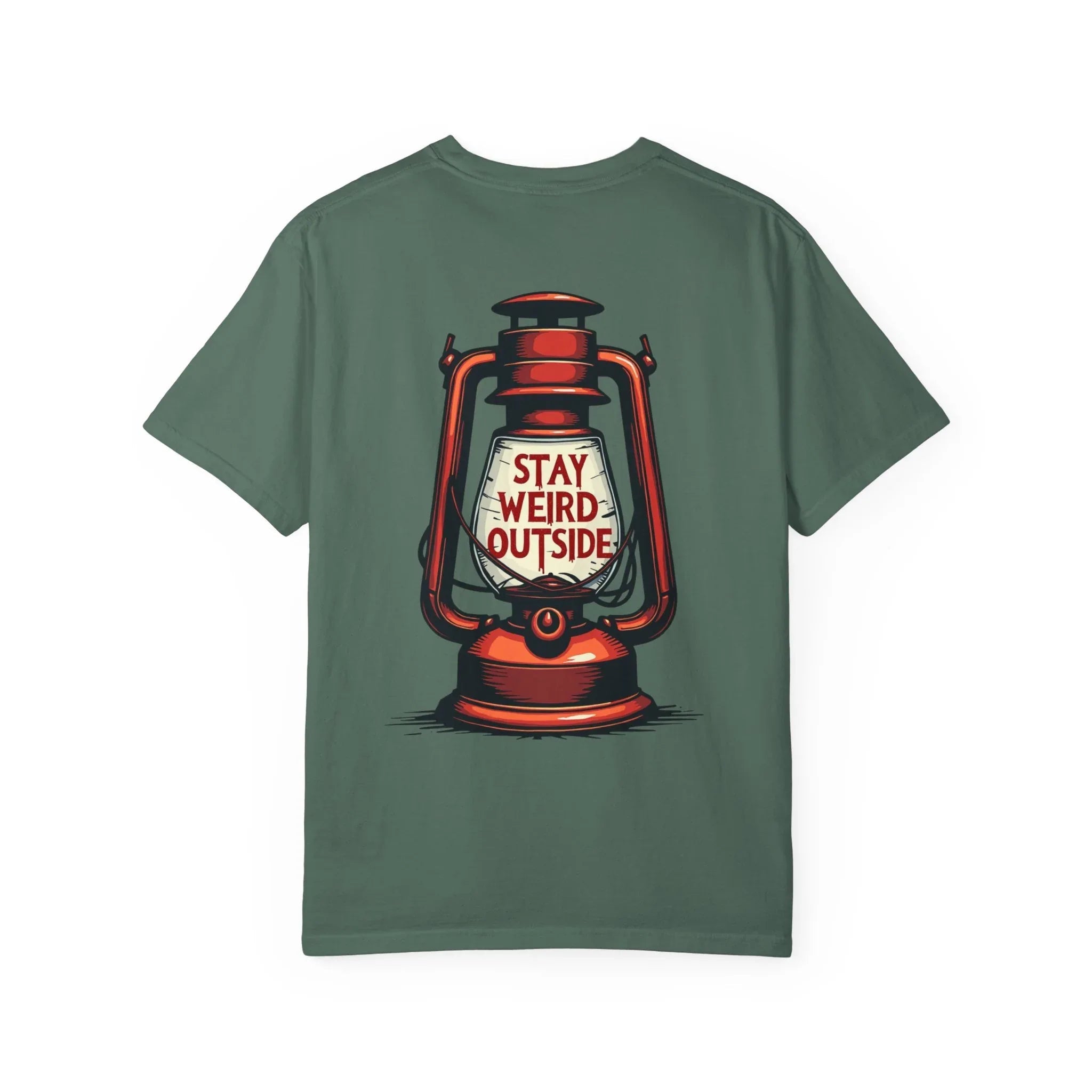 Stay Weird Outside Shirt, Vintage Lantern Tee, Kerosene Lamp Graphic T-Shirt, Camping Hiking Cabin Gift, Rustic Outdoors Blue Spruce