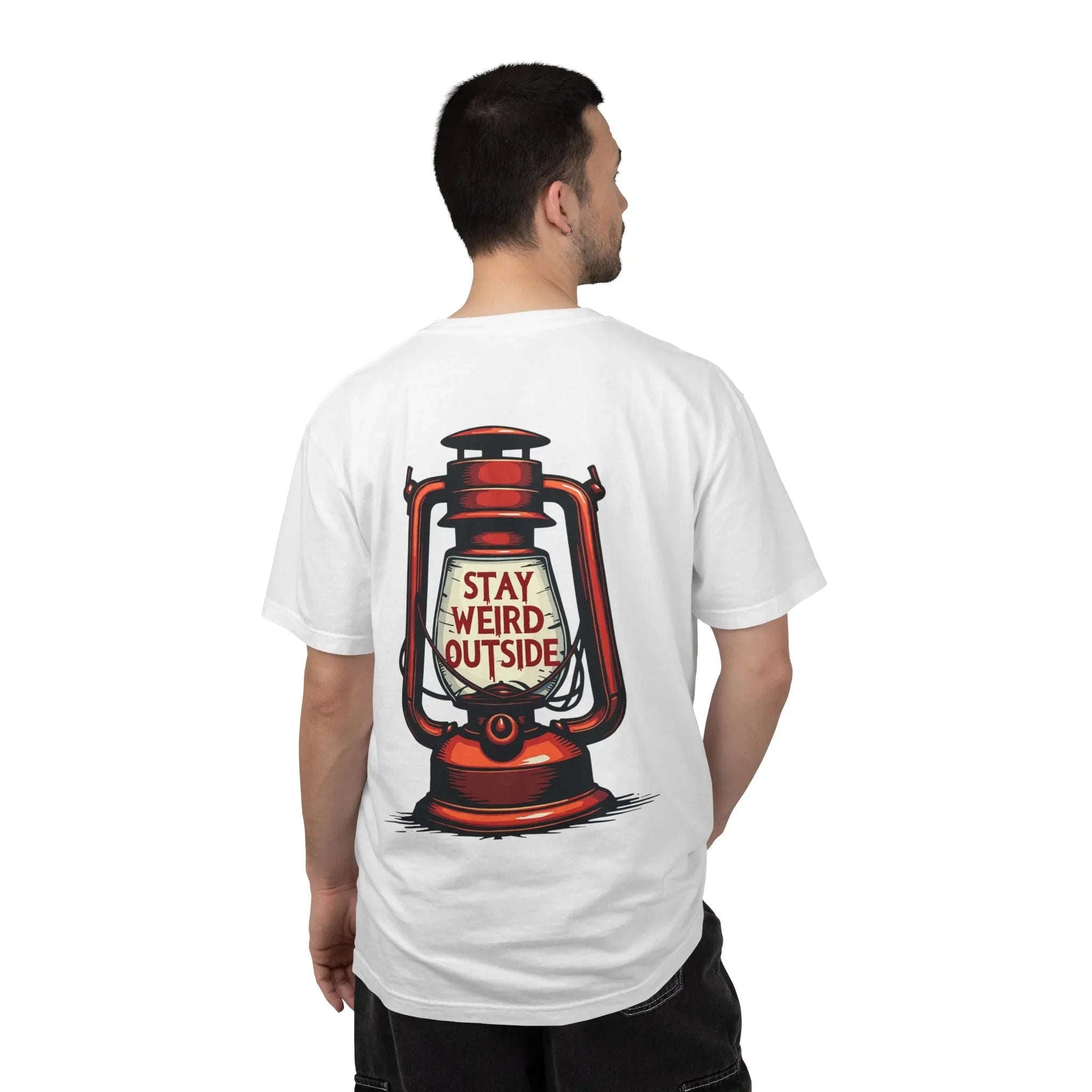 Stay Weird Outside Shirt, Vintage Lantern Tee, Kerosene Lamp Graphic T-Shirt, Camping Hiking Cabin Gift, Rustic Outdoors