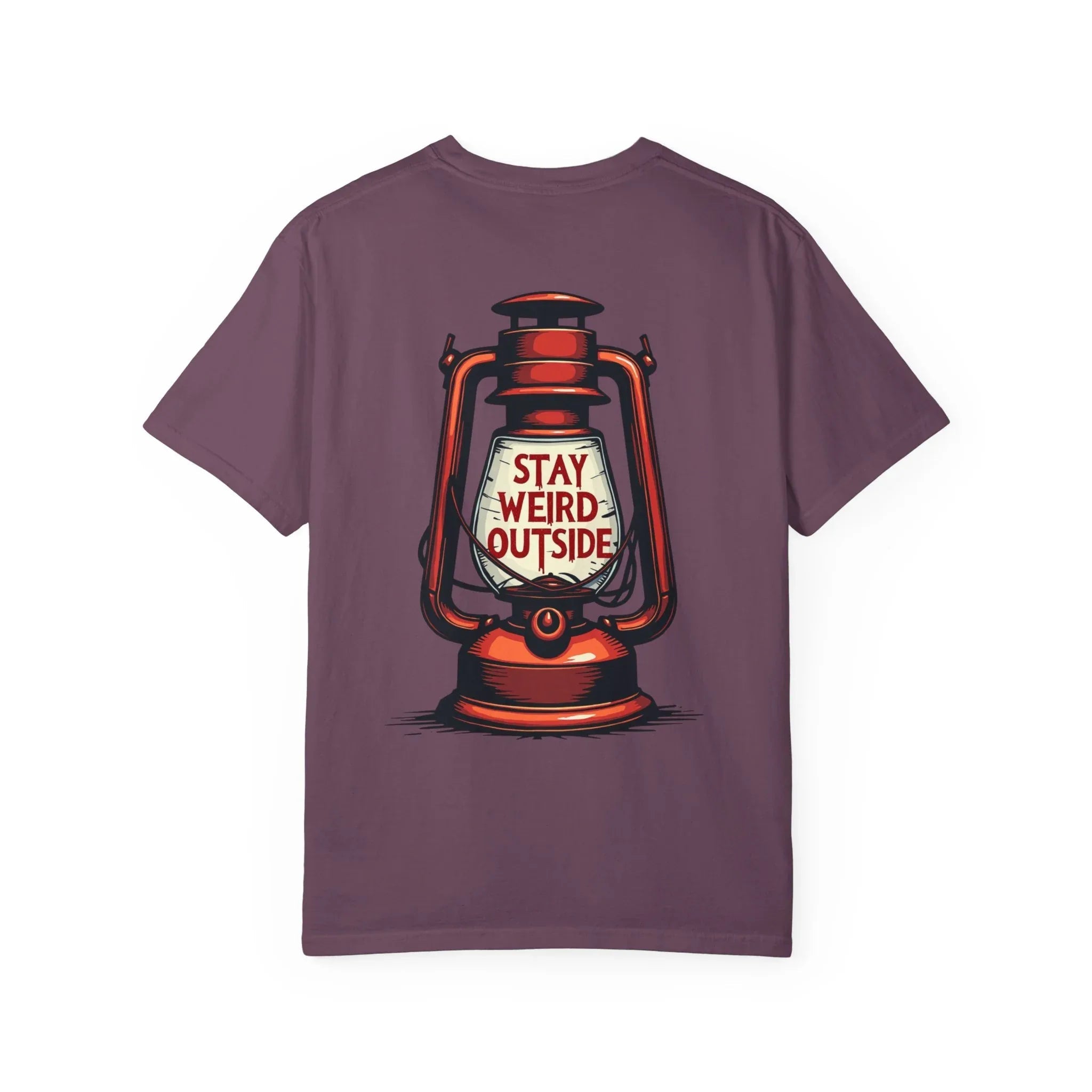 Stay Weird Outside Shirt, Vintage Lantern Tee, Kerosene Lamp Graphic T-Shirt, Camping Hiking Cabin Gift, Rustic Outdoors Berry M