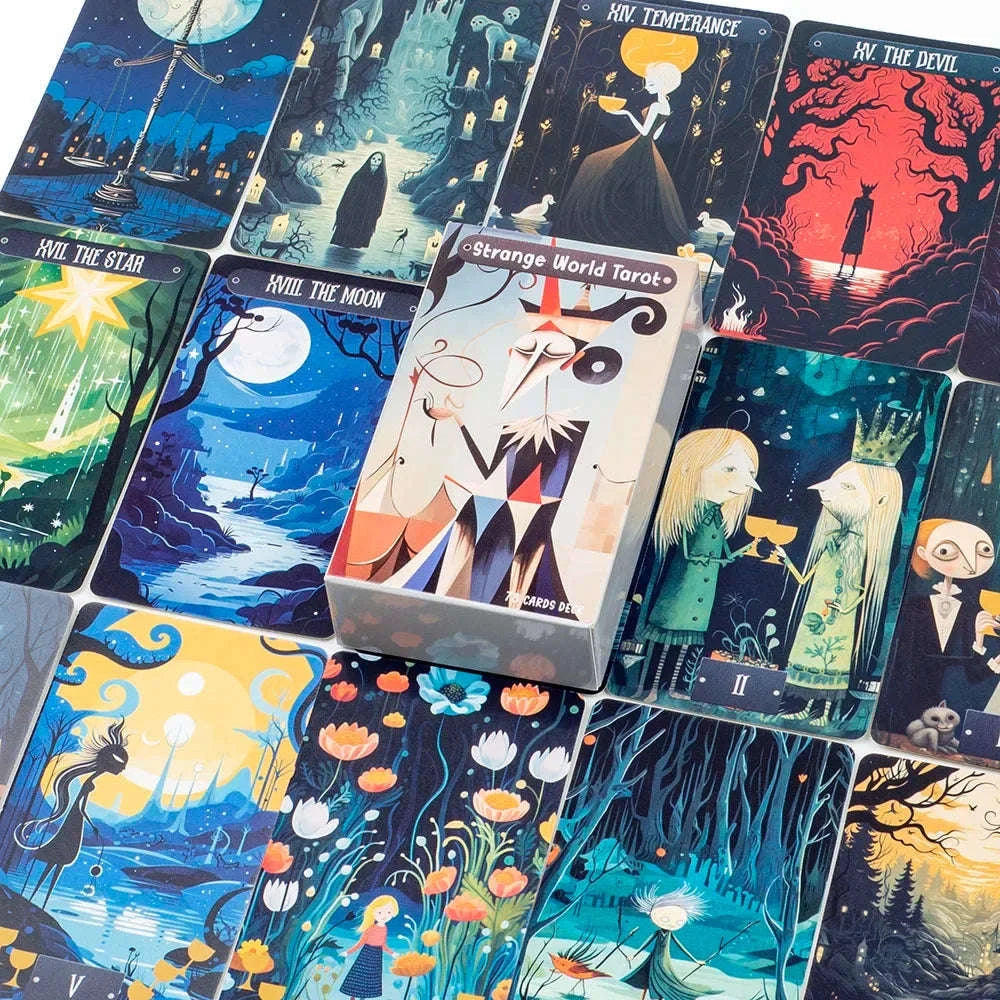Strange World Tarot Deck - 78-Card Deck for Fate Divination, Fortune Telling & Party Board Game (10.4 × 6 cm)