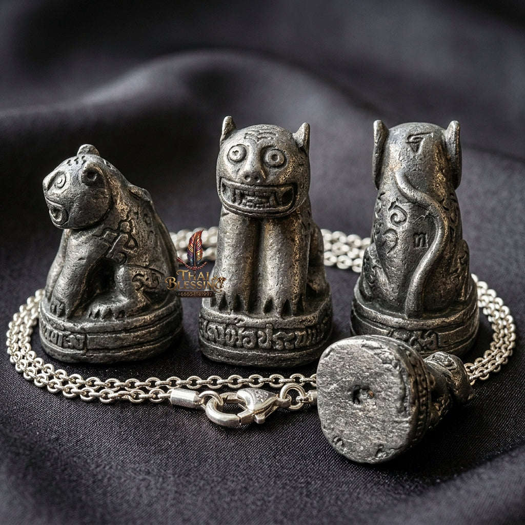 Suea Maha Amnat Thai Amulet Protection talisman good luck charm spiritual jewelry Sacred Tiger Guardian Sovereign Power Wealth Edition Thai Blessing Co By RURUECHA