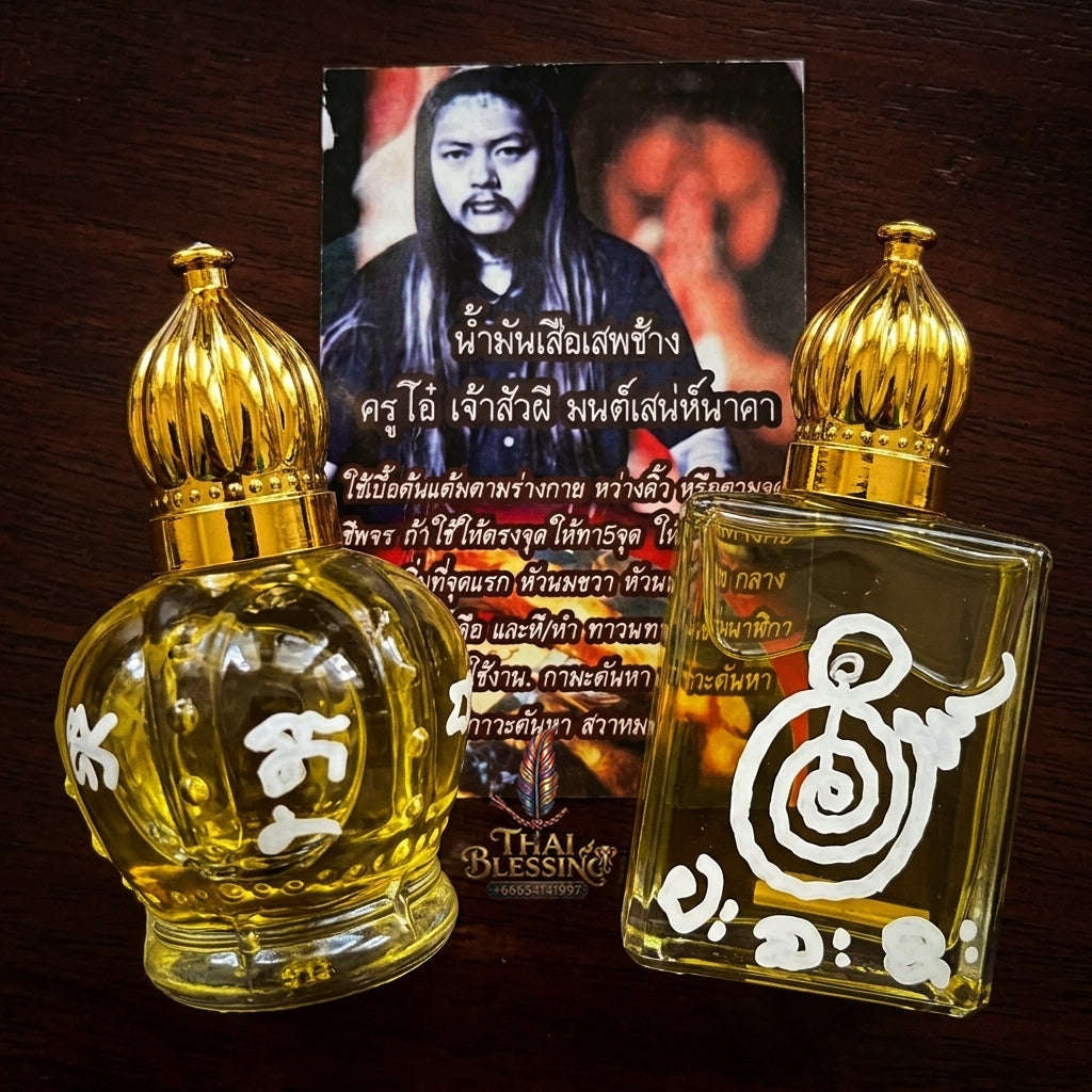 ✨ Suea Sep Chang Charm Oil : Ultimate Primal Obsession & Raw Magnetism Occult Elixir (2567 / 2024 Edition) - Kru O / Chao Sua Phee & Mon Saneh Naka Thai Blessing Co By RURUECHA