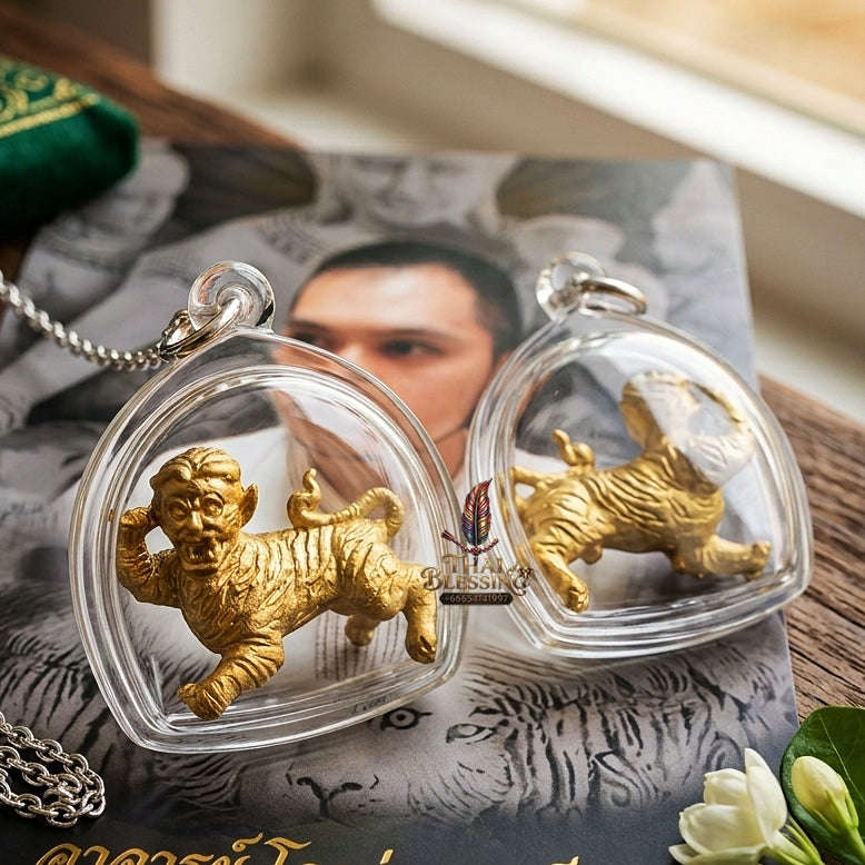 Suea Yen Pendant Thai Amulet Protection talisman good luck charm spiritual jewelry Sovereign Lanna Weretiger Authority & Absolute Protection Energy Suea Yen Maha Mantra Thai Blessing Co By RURUECHA