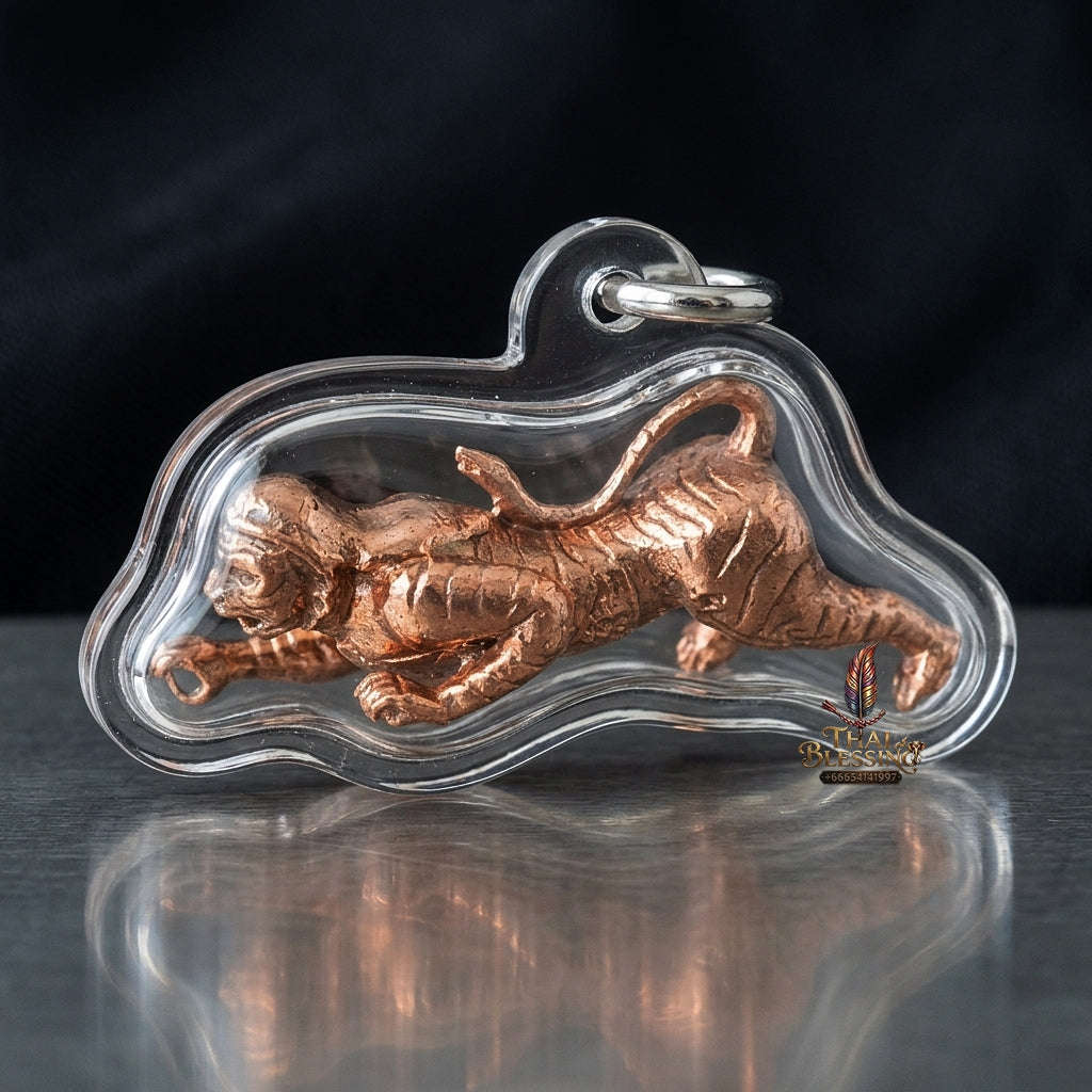 Suea Yen Pendant Thai Amulet Protection talisman good luck charm spiritual jewelry Sovereign Lanna Weretiger Authority & Absolute Protection Energy Thai Blessing Co By RURUECHA