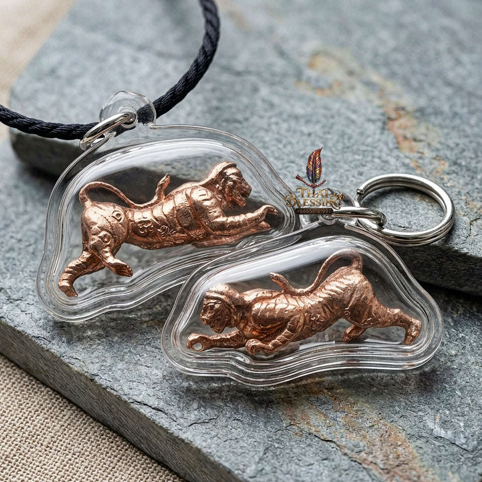 Suea Yen Pendant Thai Amulet Protection talisman good luck charm spiritual jewelry Sovereign Lanna Weretiger Authority & Absolute Protection Energy Thai Blessing Co By RURUECHA