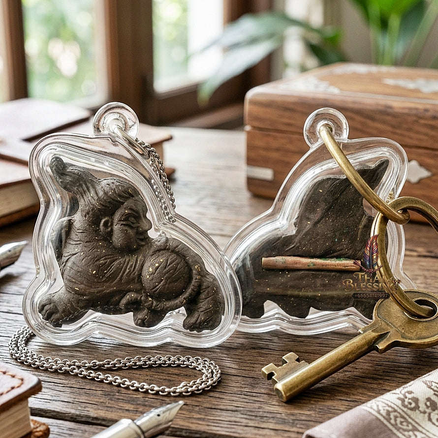 Suea Yen Thai Amulet Protection talisman good luck charm spiritual jewelry Sacred Lanna Weretiger Sacred Herb Matrix & Copper Takrud Thai Blessing Co By RURUECHA