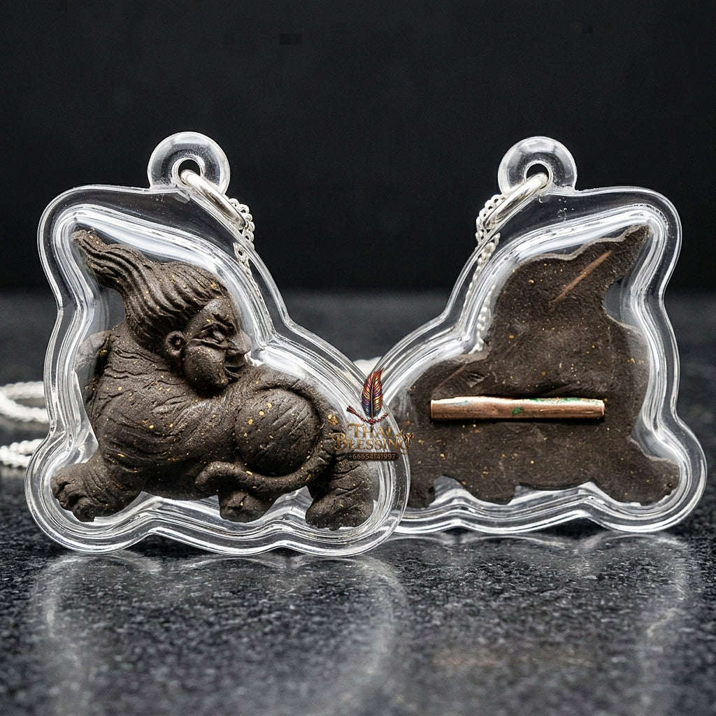 Suea Yen Thai Amulet Protection talisman good luck charm spiritual jewelry Sacred Lanna Weretiger Sacred Herb Matrix & Copper Takrud Thai Blessing Co By RURUECHA