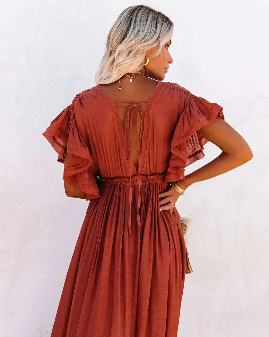 Summer Bikini Cover Ups for Women - V-Neck Kimono Beach Dresses with Lace-Up Detail and Sun Protection Features