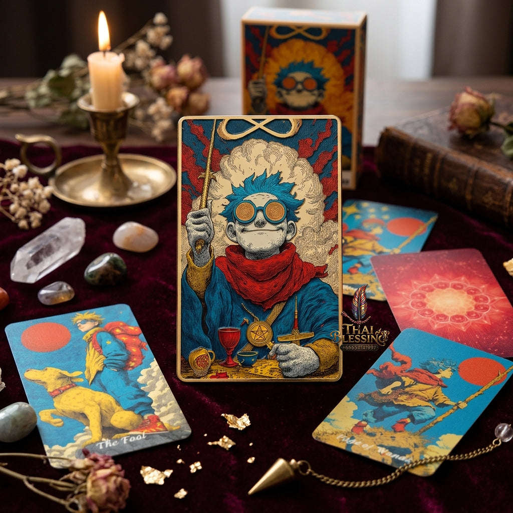 Summer Blaze Tarot Deck with Guidebook - 80-Card Premium Tarot & Oracle Set, 400 GSM Gold-Gilded Edges, Rider-Waite Foundation, Collector Edition Spiritual Art Gift (sishui Wheel of Seasons Series) Thai Blessing Co By RURUECHA