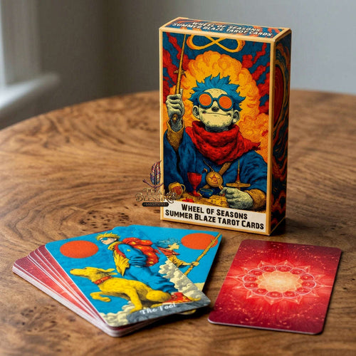 Summer Blaze Tarot Deck with Guidebook - 80-Card Premium Tarot & Oracle Set, 400 GSM Gold-Gilded Edges, Rider-Waite Foundation, Collector Edition Spiritual Art Gift (sishui Wheel of Seasons Series) Thai Blessing Co By RURUECHA