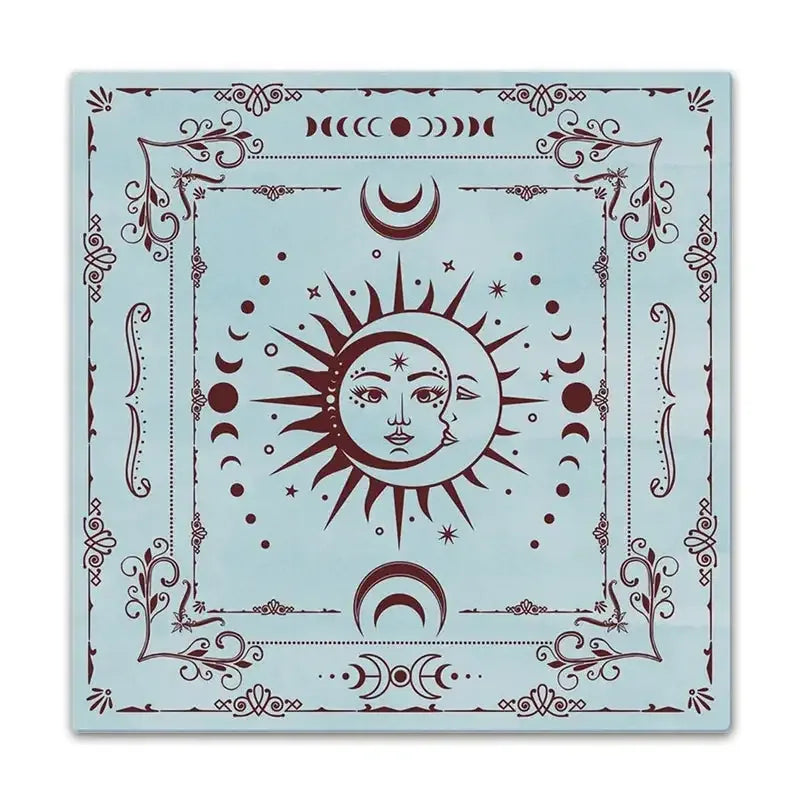 🌞🌙 Sun and Moon Tarot Tablecloth – Durable Polyester Divination Mat Featuring Celestial Sun & Moon Symbols 2