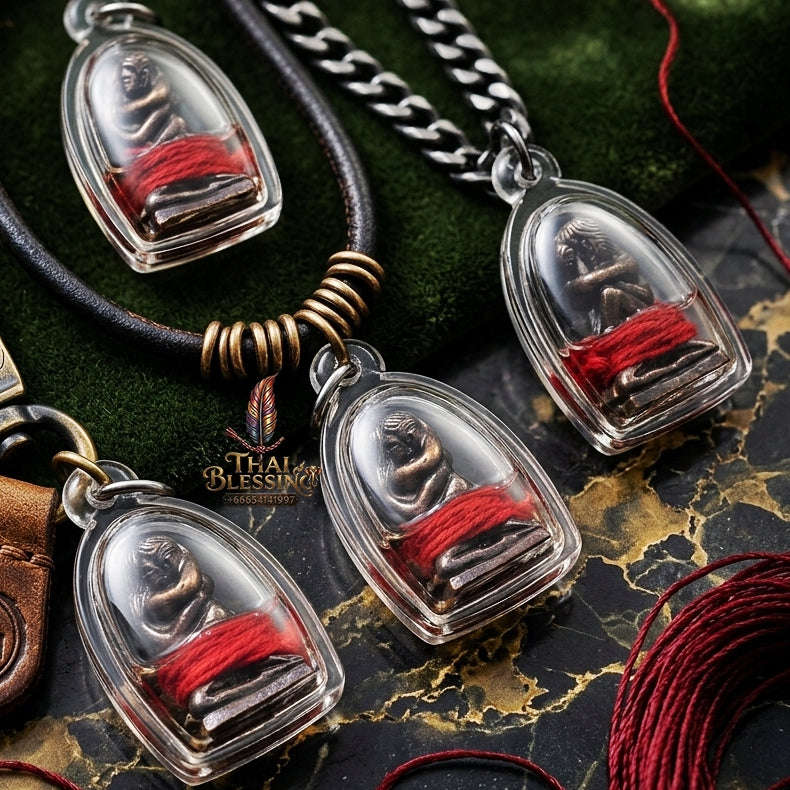 Supreme Ajarn Prakong Runcharoen "In Kham" (Large Black-Oxide Bronze Paired Lovers) Immersed in Seductive Metta Oil - BE 2561 (Master Esoteric Lineage Edition) Thai Blessing Co By RURUECHA
