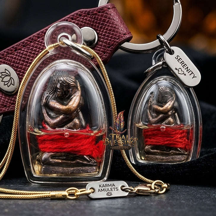Supreme Ajarn Prakong Runcharoen "In Kham" (Large Black-Oxide Bronze Paired Lovers) Immersed in Seductive Metta Oil - BE 2561 (Master Esoteric Lineage Edition) Thai Blessing Co By RURUECHA