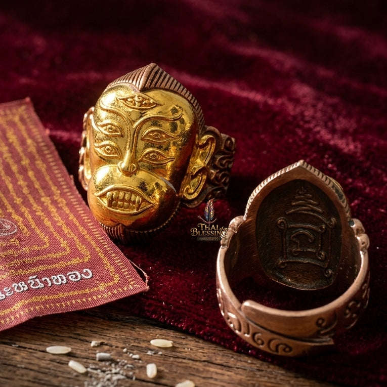 Supreme Ajarn Subin Na Na Thong "Phaya Si Hu Ha Ta" Sacred Bronze & Gold-Face Adjustable Ring - BE 2556 (Master Wealth & Protection Edition) Thai Blessing Co By RURUECHA