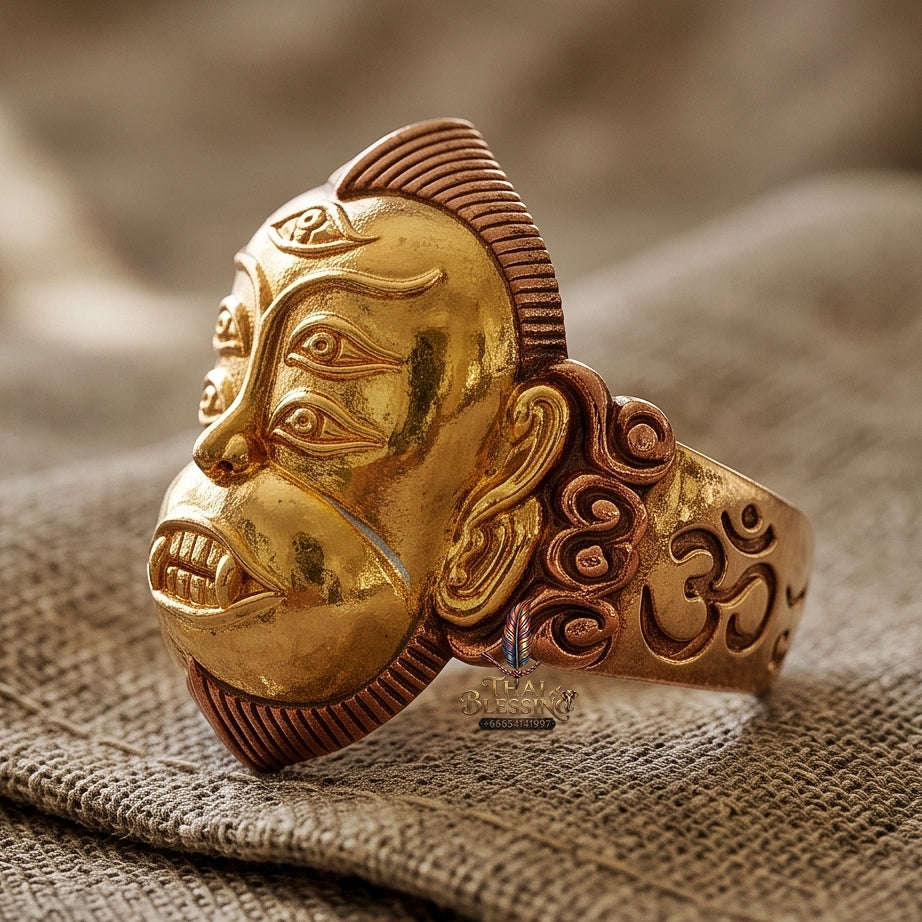 Supreme Ajarn Subin Na Na Thong "Phaya Si Hu Ha Ta" Sacred Bronze & Gold-Face Adjustable Ring - BE 2556 (Master Wealth & Protection Edition) Thai Blessing Co By RURUECHA