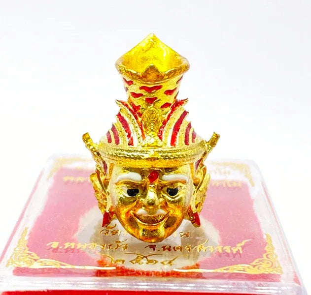 🧘‍♂️✨ Supreme Elder Sage Head Amulet – Chatkan Bu Cha Kru Punyagam Edition for Ultimate Blessings & Protection ทองทิพย์ลงยาสีแดง