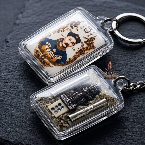 Supreme Er Ghu Huang / Yi Ko Hong (Gambling God) & Thao Wessuwan (Asura Wealth King) "Setthi 10,000 Lan" Dual-Deity Rectangular Locket - Luang Pu Rot Wat Khok Krom 2021 (10-Billionaire Dual-Protection Edition) Thai Blessing Co By RURUECHA