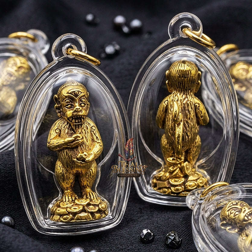 Supreme Four-Eared Five-Eyed Thong Thip Wealth Deity Si Hu Ha Ta - Khru Ba Subin Wat Suan Pa Wai Khru 2012 (Master Edition) Thai Blessing Co By RURUECHA