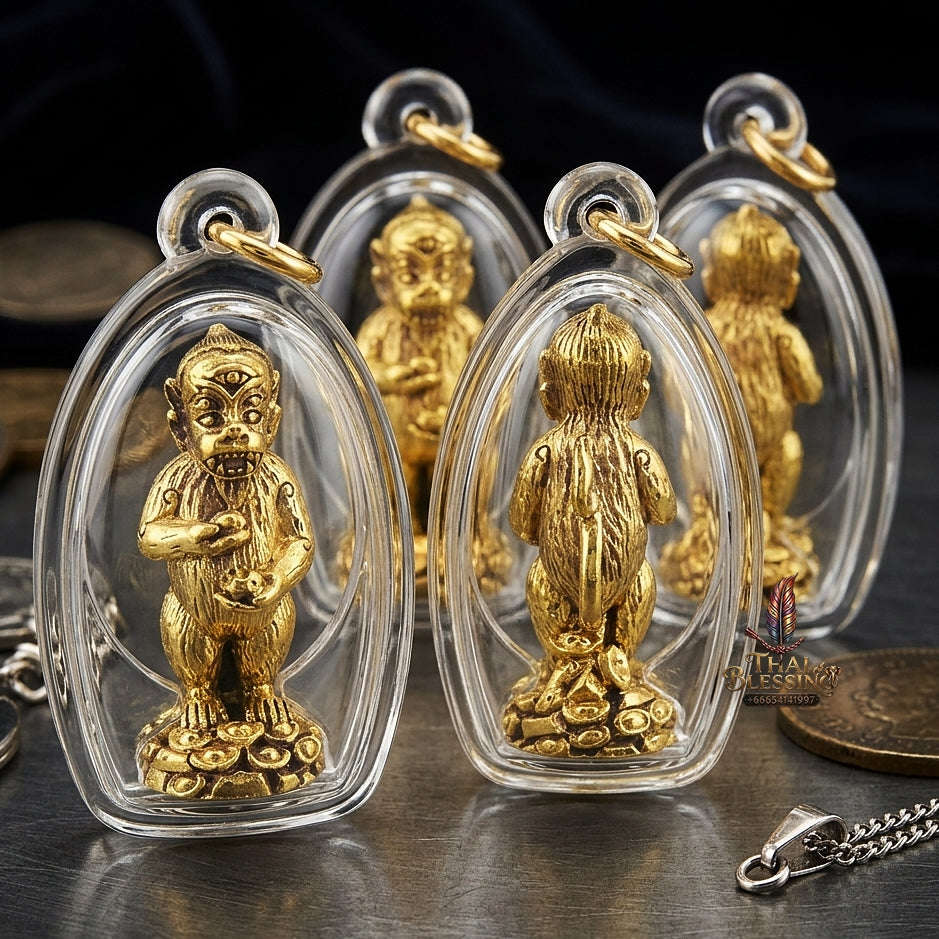 Supreme Four-Eared Five-Eyed Thong Thip Wealth Deity Si Hu Ha Ta - Khru Ba Subin Wat Suan Pa Wai Khru 2012 (Master Edition) Thai Blessing Co By RURUECHA