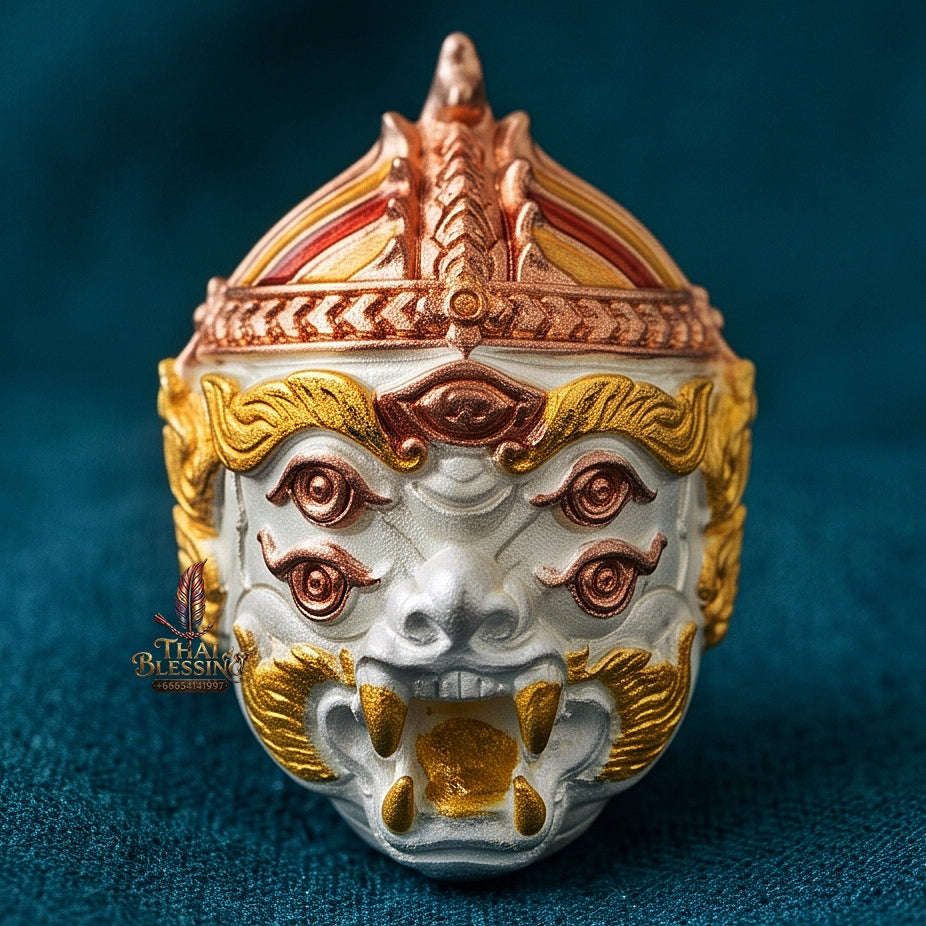 Supreme Hanuman-Face 3K Tri-Tone Gold-Plated Bronze Wealth Deity Si Hu Ha Ta - Achan Subin Na Na Thong 2013 (Master Edition) Thai Blessing Co By RURUECHA