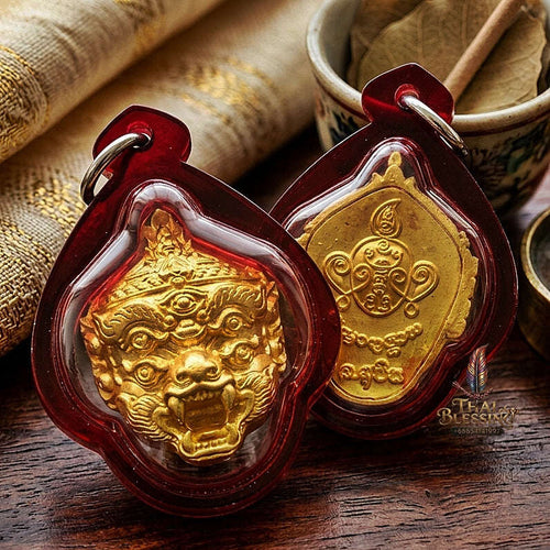 Supreme Hanuman-Face Gold-Plated Bronze Wealth Deity Si Hu Ha Ta - Achan Subin Na Na Thong 2013 (Master Edition) Thai Blessing Co By RURUECHA