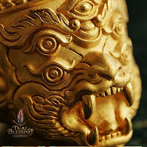Supreme Hanuman-Face Gold-Plated Bronze Wealth Deity Si Hu Ha Ta - Achan Subin Na Na Thong 2013 (Master Edition) Thai Blessing Co By RURUECHA