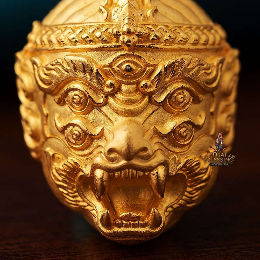 Supreme Hanuman-Face Gold-Plated Bronze Wealth Deity Si Hu Ha Ta - Achan Subin Na Na Thong 2013 (Master Edition) Thai Blessing Co By RURUECHA