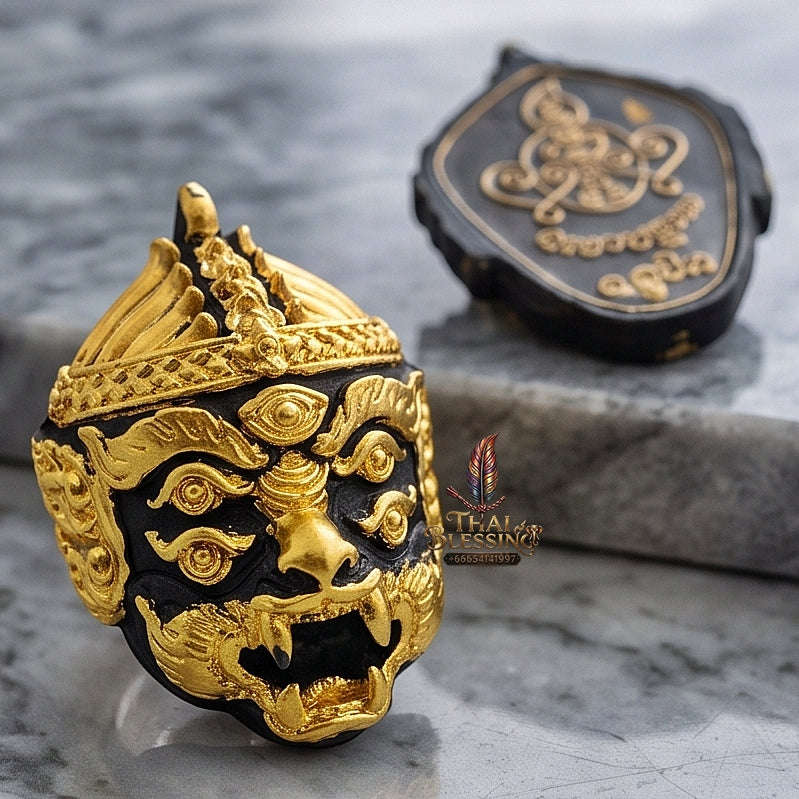 Supreme Hanuman-Face Hand-Gilded Bronze Wealth Deity Si Hu Ha Ta - Achan Subin Na Na Thong 2013 (Master Edition) Thai Blessing Co By RURUECHA