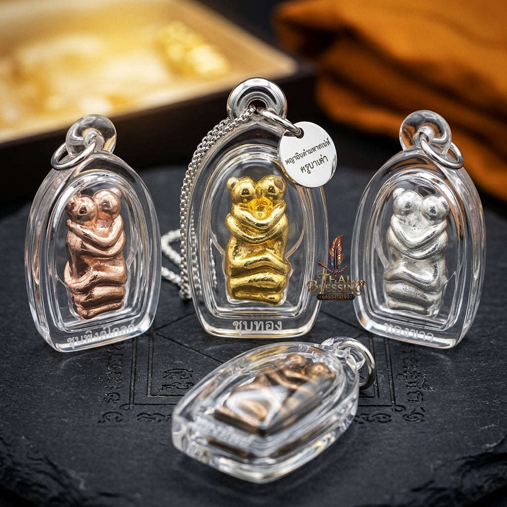 Supreme Lanna Ancient "In Kham" (Paired Golden Lovers) Sacred Talisman - Traditional Master Edition Thai Blessing Co By RURUECHA