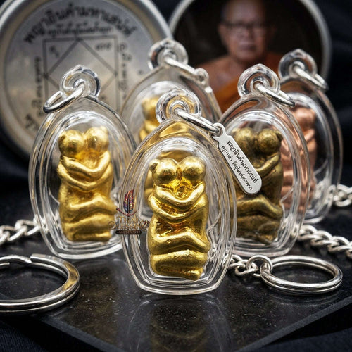Supreme Lanna Ancient "In Kham" (Paired Golden Lovers) Sacred Talisman - Traditional Master Edition Thai Blessing Co By RURUECHA