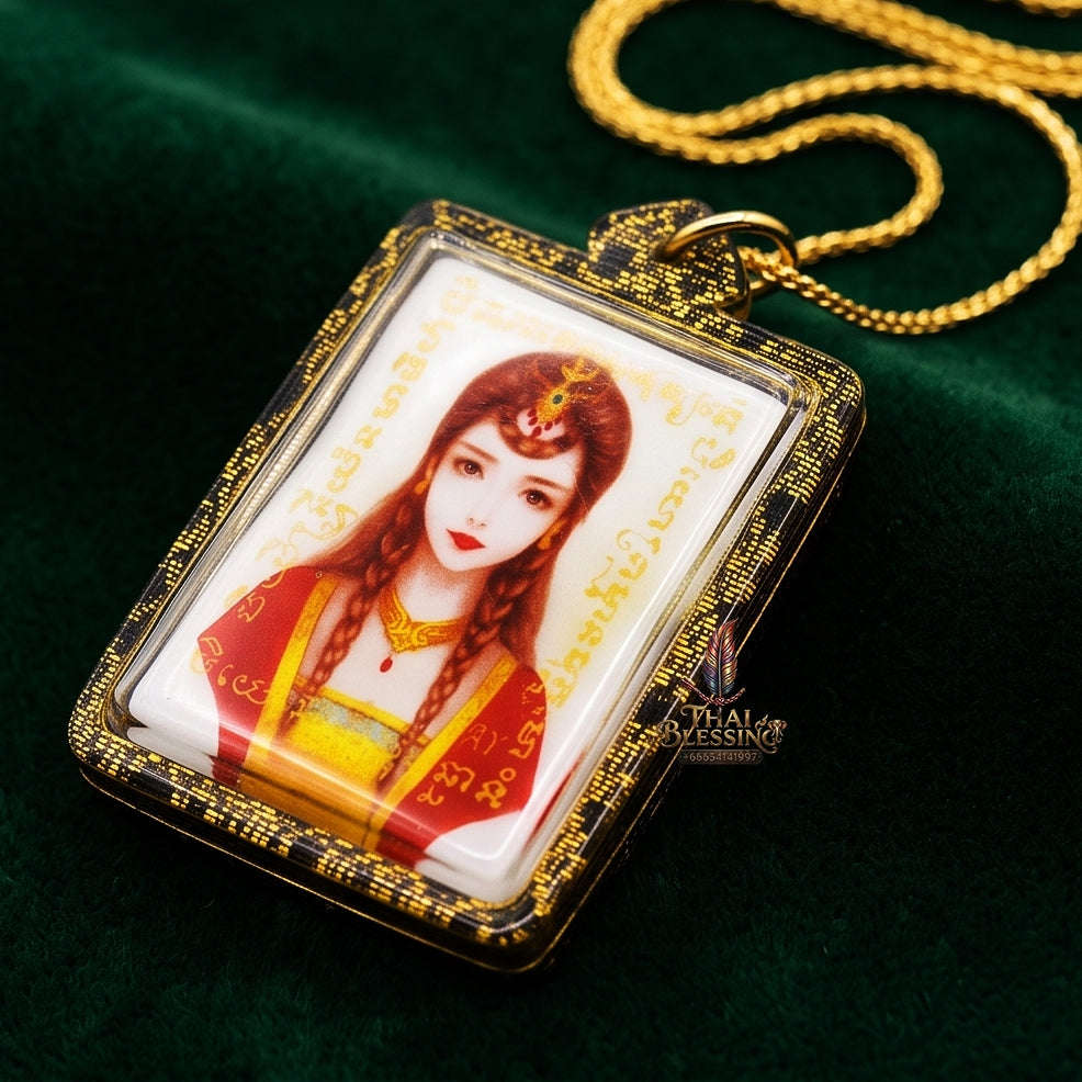 Supreme Large Nine-Tailed Fox Spirit "Maha Saneh" Sacred Powder & Bone Locket - Phra Ajarn Techarangsi Wat San Makiang 2020 (Master Large Edition) Thai Blessing Co By RURUECHA