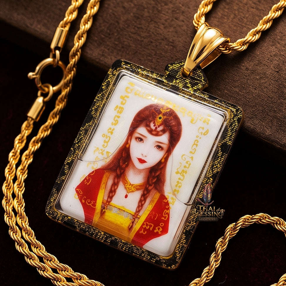 Supreme Large Nine-Tailed Fox Spirit "Maha Saneh" Sacred Powder & Bone Locket - Phra Ajarn Techarangsi Wat San Makiang 2020 (Master Large Edition) Thai Blessing Co By RURUECHA