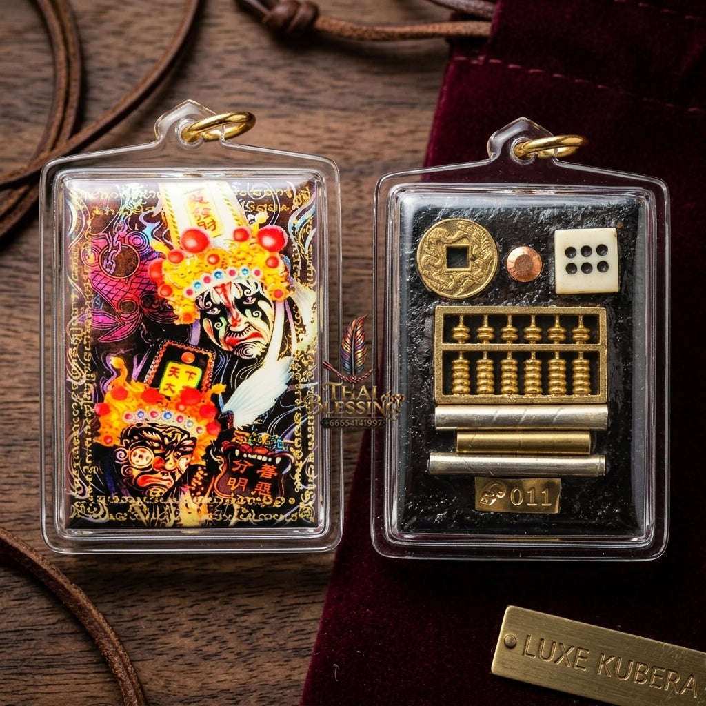 Supreme Large White Demon & Black Demon (Man Khao Man Dam) Sacred Herb Locket - Luang Pho Prayun Wat Ban Mai Saraburi 2018 (Master Edition) Thai Blessing Co By RURUECHA