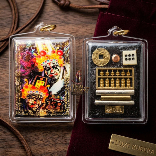 Supreme Large White Demon & Black Demon (Man Khao Man Dam) Sacred Herb Locket - Luang Pho Prayun Wat Ban Mai Saraburi 2018 (Master Edition) Thai Blessing Co By RURUECHA