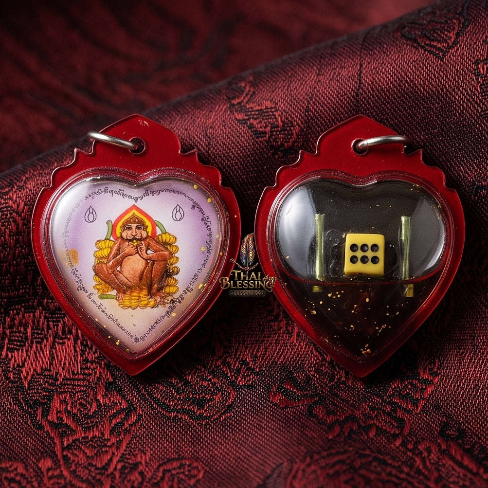 Supreme Ling Kin Kluai (Banana-Eating Monkey Deity) Sacred Oil Locket - Khru Ba Na Samnaksong Doi I Hui 2016 (Master Edition) Thai Blessing Co By RURUECHA