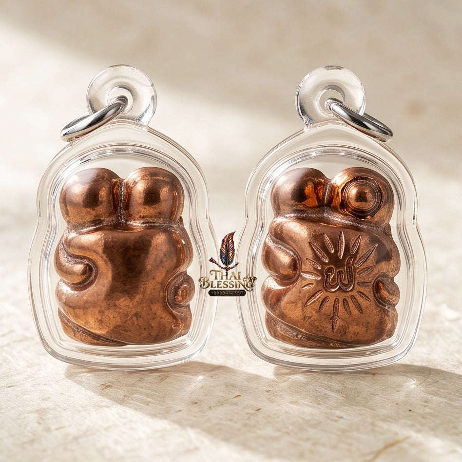 Supreme Luang Pu Khamphuang "In Koo" Sacred Copper Paired Lover Talisman - Wat Wang Sai Samakkhitham 2024 (Master Metta & Seduction Edition) Thai Blessing Co By RURUECHA