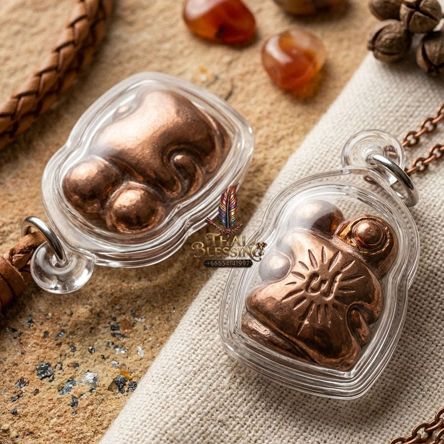 Supreme Luang Pu Khamphuang "In Koo" Sacred Copper Paired Lover Talisman - Wat Wang Sai Samakkhitham 2024 (Master Metta & Seduction Edition) Thai Blessing Co By RURUECHA