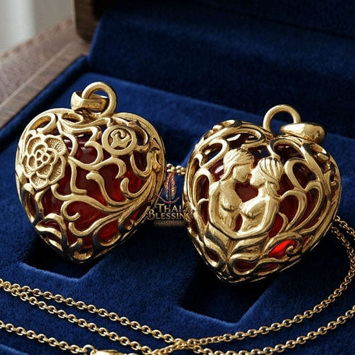 Supreme Luang Pu Som "Hua Jai In Khu" (Heart-Shaped Paired In Koo) Love & Wealth Talisman - Wat Wang Phae 2017 (Master Metta Edition) Thai Blessing Co By RURUECHA