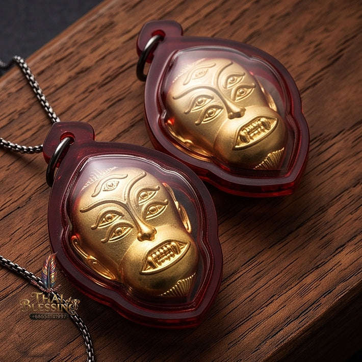 Supreme Monkey-Face Gold-Plated Bronze Wealth Deity Si Hu Ha Ta - Achan Subin Na Na Thong 2013 (Large Master Edition) Thai Blessing Co By RURUECHA