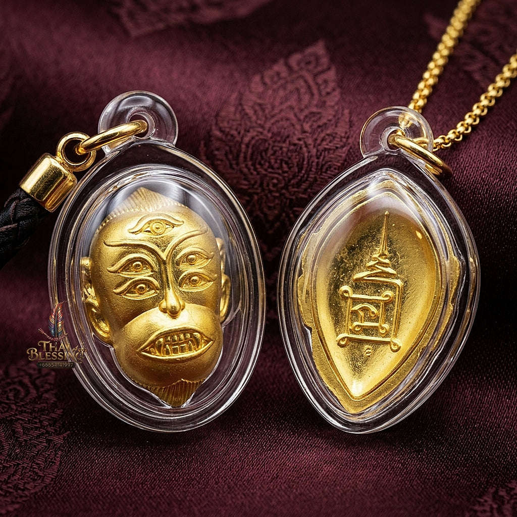 Supreme Monkey-Face Gold-Plated Bronze Wealth Deity Si Hu Ha Ta - Achan Subin Na Na Thong 2013 (Large Master Edition) Thai Blessing Co By RURUECHA