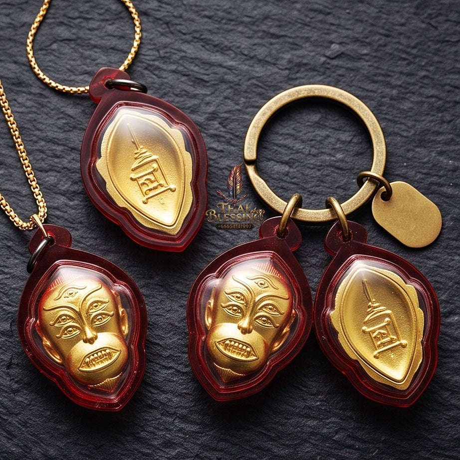 Supreme Monkey-Face Gold-Plated Bronze Wealth Deity Si Hu Ha Ta - Achan Subin Na Na Thong 2013 (Large Master Edition) Thai Blessing Co By RURUECHA