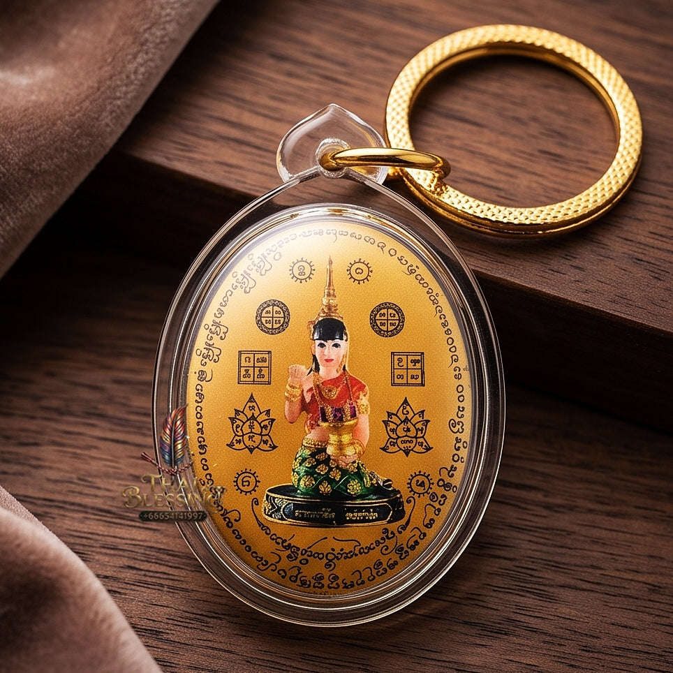 Supreme Nang Kwak "Chong Kamrai" (Guaranteed Profit) Waterproof Acrylic Encased Gold Background Sacred Powder Locket - Phra Ajarn Pom Wat Sahakon Thung Na Mai 2023 (Master Edition) Thai Blessing Co By RURUECHA
