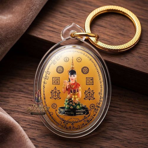 Supreme Nang Kwak "Chong Kamrai" (Guaranteed Profit) Waterproof Acrylic Encased Gold Background Sacred Powder Locket - Phra Ajarn Pom Wat Sahakon Thung Na Mai 2023 (Master Edition) Thai Blessing Co By RURUECHA