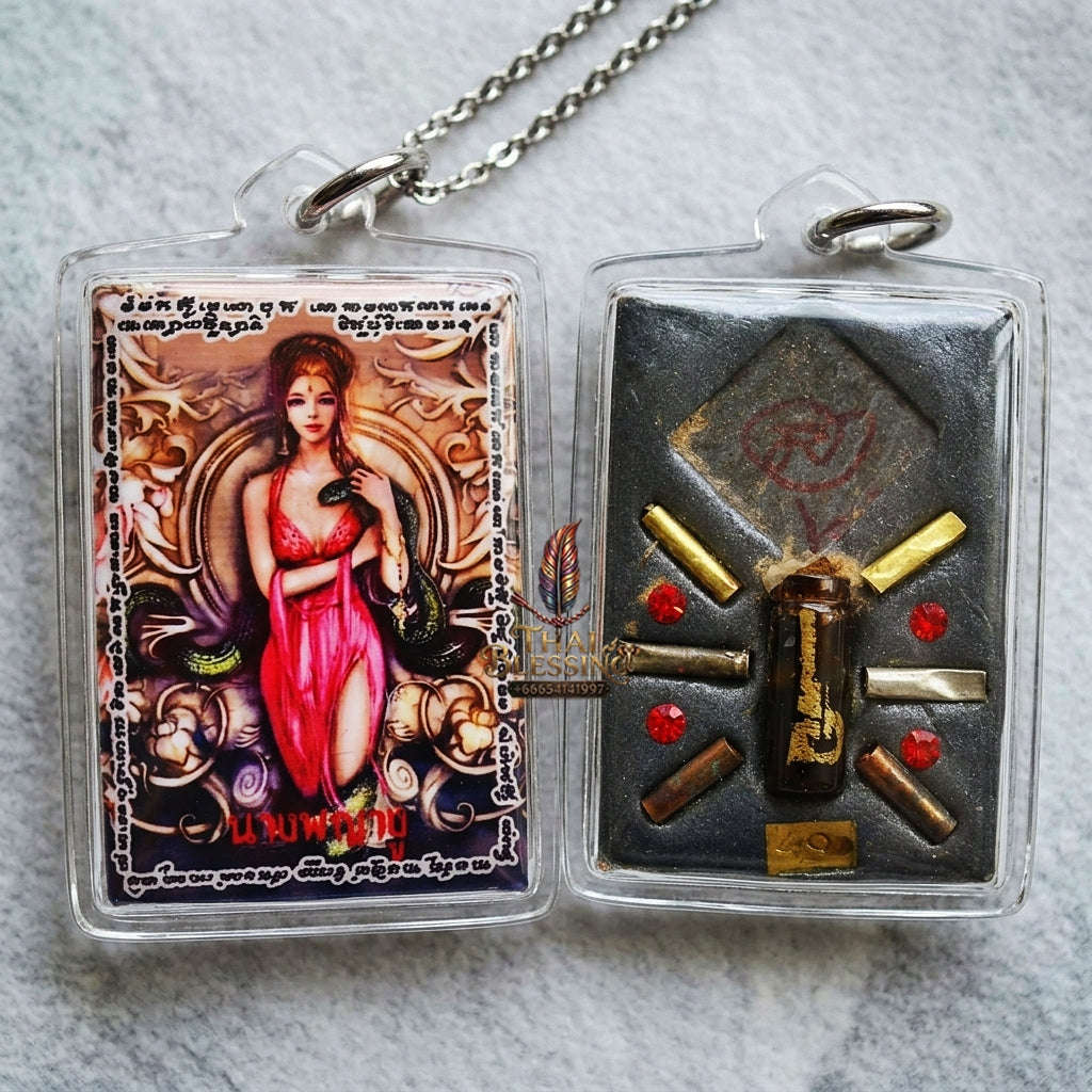 Supreme Nang Phaya Ngu (Snake Queen) Sacred Attraction Oil Locket - Ajarn Weerathep Yannakhru Prasit 2013 (Master Edition) Thai Blessing Co By RURUECHA