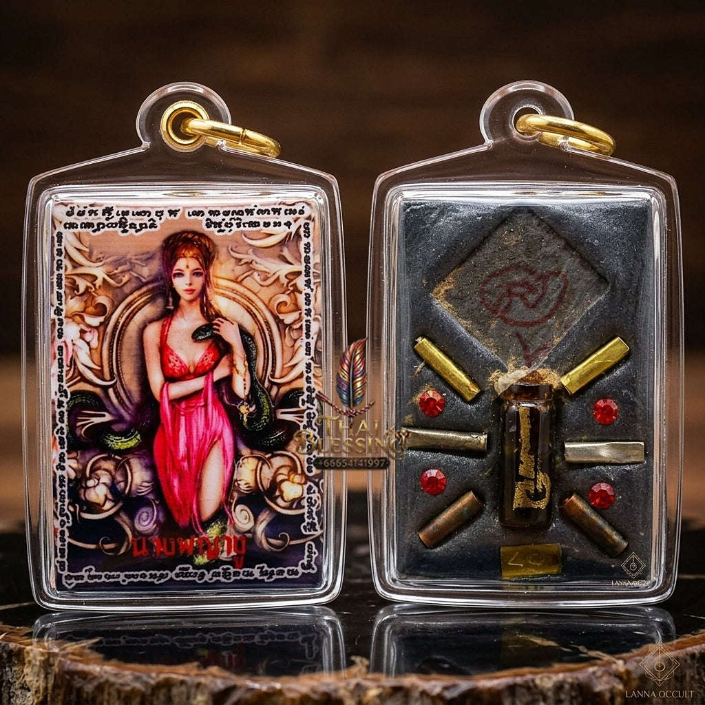 Supreme Nang Phaya Ngu (Snake Queen) Sacred Attraction Oil Locket - Ajarn Weerathep Yannakhru Prasit 2013 (Master Edition) Thai Blessing Co By RURUECHA